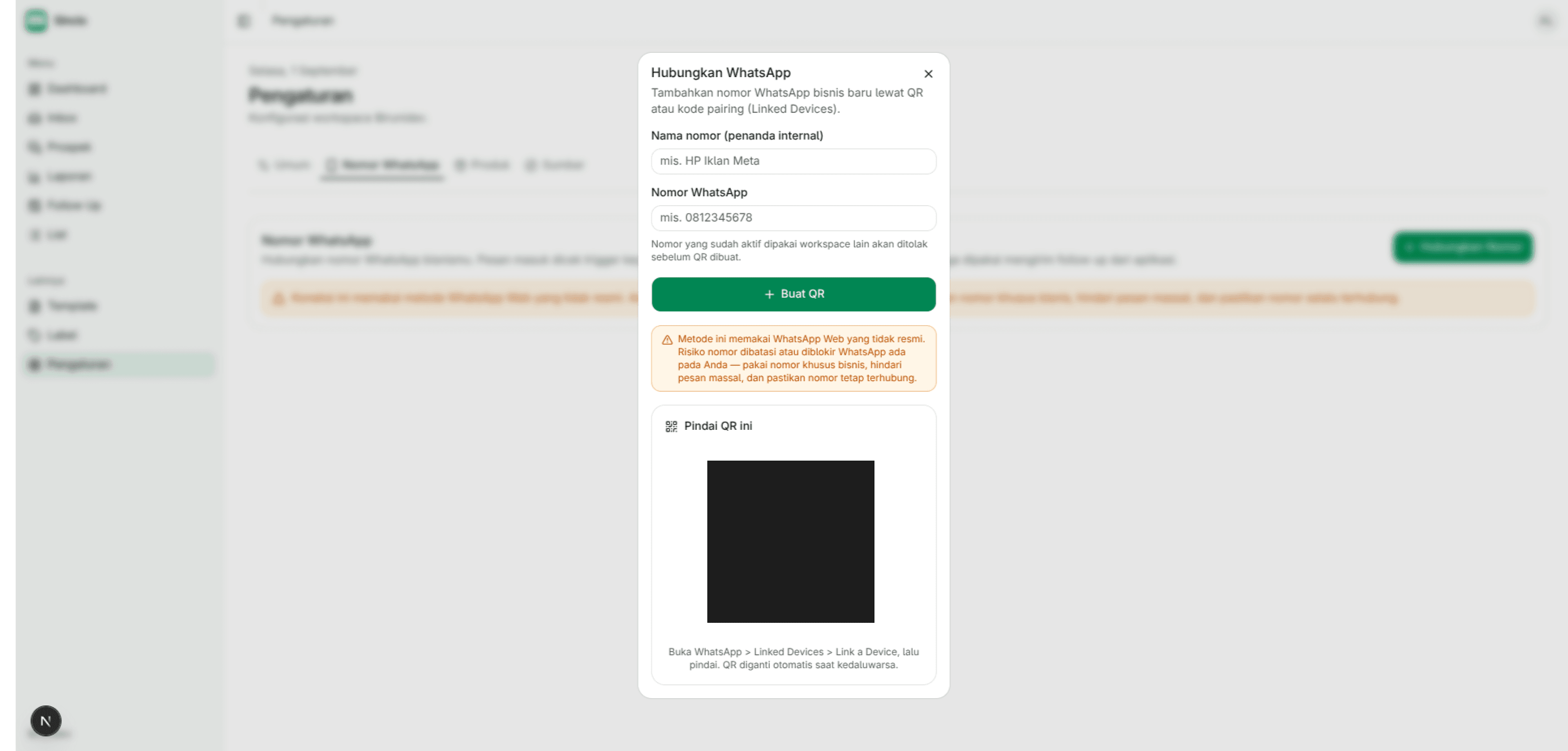 3 — Scan QR dari WhatsApp di HP